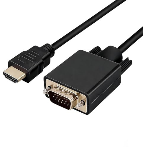 HDMI-zu-VGA Adapterkabel 1,8 m, Full HD 1080P HDMI auf VGA, VGA auf HDMI Adapter Kompatibel mit PC, Laptop, Projektor, Monitor, Xbox, Aktiver HDMI VGA Adapter für zuverlässige Signalübertragung