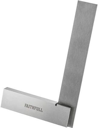 Faithfull Engineers Steel Try Square 100mm (4in) – Precision Ground, Hardened Steel Blade, Accurate Marking, Measuring & Layout Tool for Metalworking & Woodworking