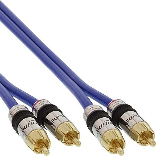 InLine 89702P Cinch Kabel AUDIO, PREMIUM, vergoldete Stecker, 2x Cinch Stecker / Stecker, 2m, 1 Stück