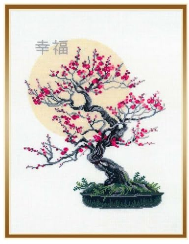 Riolis Stickbild-Set Bonsai Sakura Wish of Well Being, Zählmuster
