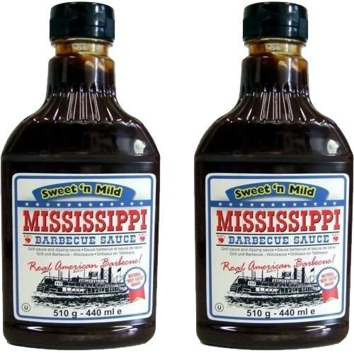 Mississippi Barbecue Grill Sauce 'Sweet'n Mild', 2x440ml (Doppelpack)