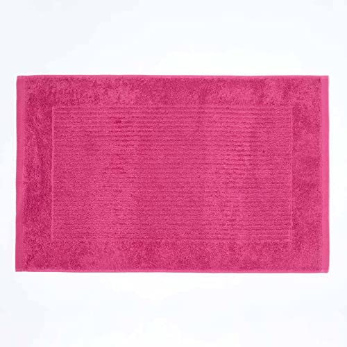 HOMESCAPES Imperial Plain Rasberry Bath Mat 50 x 80 cm - Super Soft Bathroom Mat - 100% Turkish Cotton Shower Mat