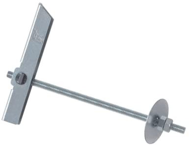 Index Fixing Systems BAGAM08 [BA-GA] Basculante por gravedad para la fijación de elementos ligeros en falsos techos/GRAVITEX. Gancho Ø24, gris, M8, diámetro de 24 mm, Set de 50 Piezas