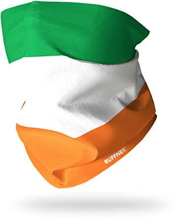 Ruffnek Ireland Flag Irish Tricolour Neck Gaiter Snood Tube Scarf | Multifunctional Headwear For Men Women, One Size, Lightweight Breathable, Motorcycle Neckwarmer, Rugby Football Supporters