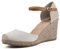 WHITE MOUNTAIN Mambamambamamba-Mambamamba, Sandalias con cuña Tipo Alpargatas Mujer, Tejido Natural, 37.5 EU