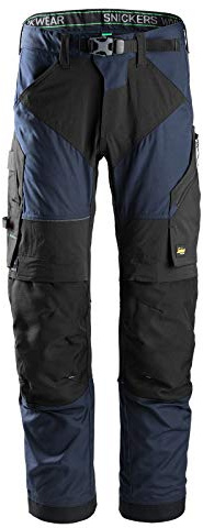 Snickers 69039504048 Size 48 FlexiWork Work Trousers - Navy Blue/Black