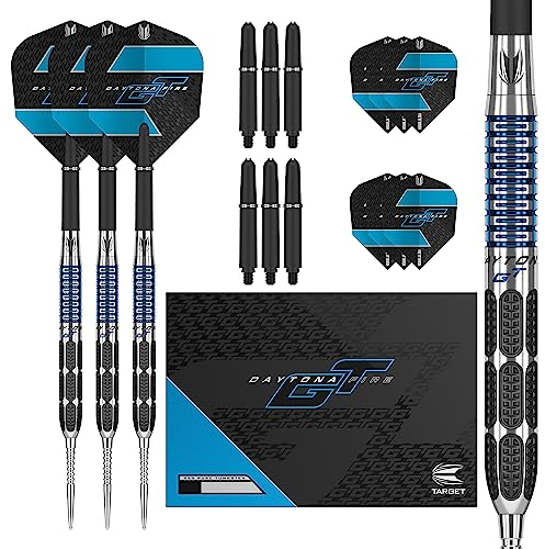 Target Darts 26G 95% Tungsten Steel Tip Darts Daytona Fire GT03 Dartpfeile-Set, 26 g, 95% Wolfram, Stahlspitze, schwarz und blau