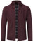 Mens Knitted Cardigan Thick Sweater Full Zip Wool Stand Collar Cardigans Coat Fleece Lined Long Sleeve Cardigan, Red, S