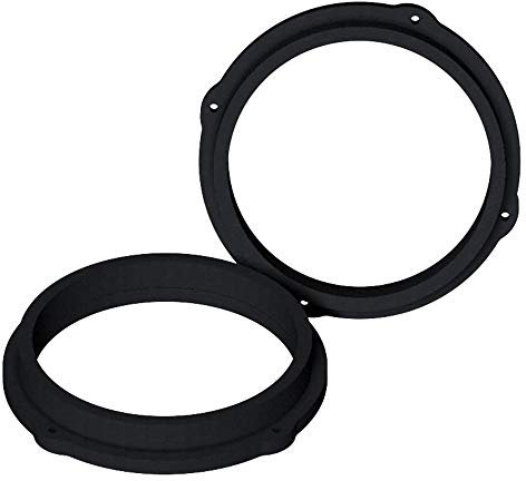[1 Paar] 200 mm MDF Lautsprecher Ringe kompatibel mit Audi A3 8V | passend für Vordertür | Farbe: schwarz | wasserundurchlässig