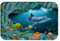 A.Monamour Badematten Badteppiche Badvorleger 3D-Unterwasserwelt Delfine Fische Korallen Meereslebewesen Blauen Hintergrund Flanell Türmatte Runner Teppiche Matte Für Badezimmer Bad Küche 40x60cm