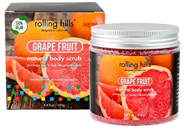 Rolling Hills - Natürliches Traubenpeeling - Körper- und Gesichtspeeling - 100% natürlich und 100% vegan - Peeling und Feuchtigkeitscreme - Für eine frische und verjüngte Haut - 250 g Dose