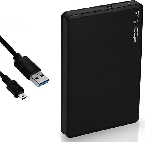 Storite 120GB Ultra Slim Portable External Hard Drive 2.5 inch HDD Backup Storage with USB 2.0 High Speed Data Transfer, Hard Disk Compatible with PC, Mac, Window, Linux, Laptop, and Desktop (Black)