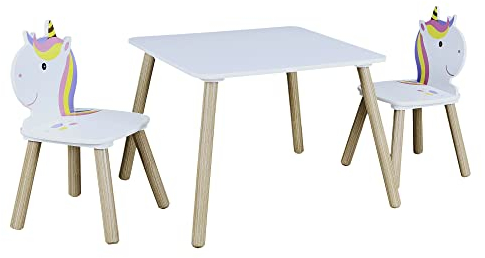 MESA C/2 SILLAS INF. UNICORNIO, 55.00 x 55.00 x 43.00, Einhorn Lily