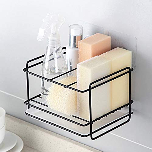 Kasimir Organizador de Fregadero para Limpieza y Utensilios - Soporte de Almacenamiento de Cocina - Plástico Negro