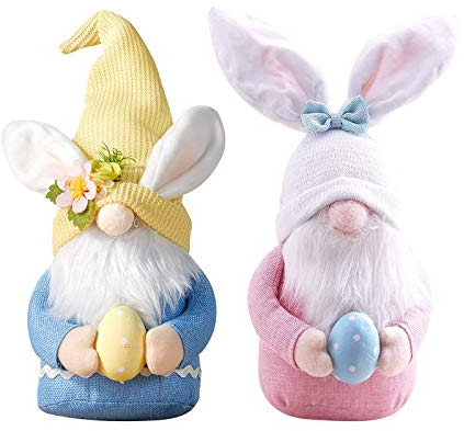 Fossen Ostern Deko Wichtel, 2 STK Ostern Hase Tomte Gnom Tischdekoration Basteln Wichtel Deko für Kinder Familie Festliche Innen Draußen