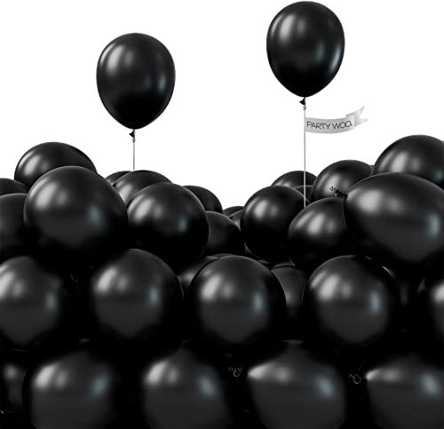 PartyWoo Black Balloons, 105 pcs 5 Inch Matte, for Garland or Arch Party Decorations, Birthday, Retirement, Black-Y18