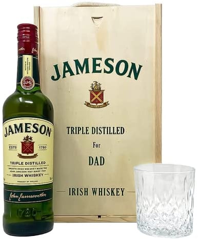 Personalised Jameson Triple Distilled Irish Whiskey Gift Set with Whisky Glass - Whiskey Deals of the Day, Bourbon Whiskey, Alcohol Gift Set, Whisky Gift Set Perfect for Christmas Birthday Anniversary