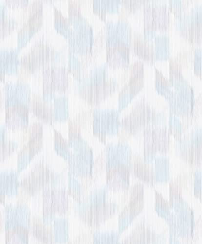 Erismann 10248-18 Non-Woven Wallpaper Batik Stripes Turquoise Grey Pink