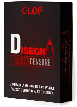 Glop Disegna - Giochi da Tavolo Adulti - La Versione più Contorta e Divertente del Classico Gioco Delle Parole Disegnate - Senso dell'umorismo Perverso e Senza Censure - Giochi di società