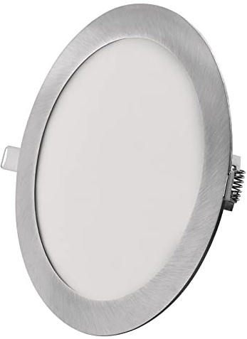 EMOS LED Panel 18 W, runde 1600 lm Einbauleuchte, Deckenleuchte inkl. LED-Treiber, Durchmesser 22,5 cm, extra flach Einbautiefe 2,1 cm, 3 einstellbare Lichtfarben warmweiß-neutralweiß (3000-4000K)