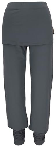 GURU SHOP Yoga-Hose mit Minirock in Bio-Qualität - Dunkelgrau, Damen, Baumwolle, Size:S