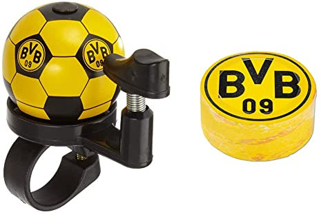 Borussia Dortmund BVB-Fahrradklingel & BVB-Zauberhandtuch (60 x 30 cm), Schwarz/gelb