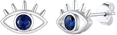 Supcare Ohrringe Damen Silber 925 Evil Eye Ohrstecker Türkisches Auge Nazar Boncuk Earrings Ohrschmuck Geschenk für Herren Mädchen Weihnachts Geburtstag Valentinstag