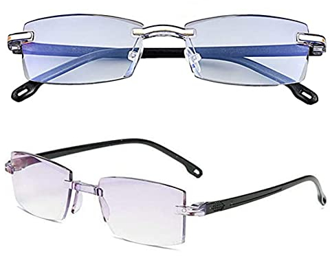 Titanium progressive Dual-Use-Lese-brille für nah und fern,Progressives Multifokal Lesebrille,Diamantgeschliffene Bifokale Progressive Und Anti-blau-brillen leicht-Lesebrille,Mit Brillenetui (+2.0)