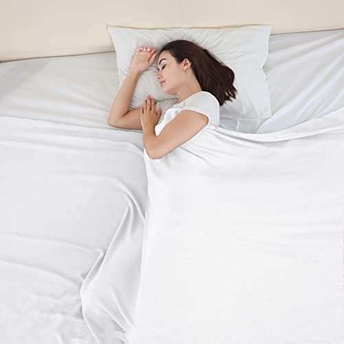 VHOME Sommerdecke - Bambus Decke für Erwachsene Kinder, Leichte Atmungsaktive Kühldecken kann Körper kühl halten für Bett Sofa und überall Weiß 150x200cm