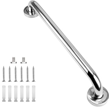 YF Barre d'Appui, Poignée de Sécurité 40 cm en Acier Inoxydable 304 pour Personnes âgées et Handicapées, Douche, Salle de Bain, Baignoire, Toilettes, Escalier, Intérieur & Extérieur