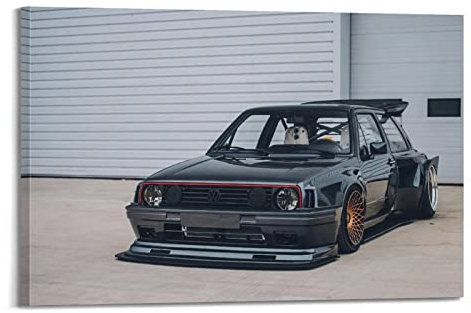 JUNNA Sportauto-Poster für Golf GTi MK2 Super Car Racing Car Dekorative Malerei Leinwand Wand und Kunst Bild Familie Schlafzimmer Dekor 60 x 90 cm