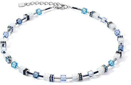 Coeur de Lion GeoCUBE® Iconic Nature Halskette blau-weiß