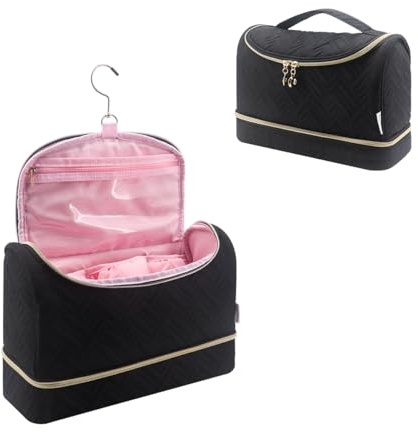 DingGreat Travel Storage Case for Dyson Airwrap Styler Complete, Double-Layer Portable Organiser Bag with Hanging Hook for Hair Curler Accessories, Compatible with Shark Flexstyle (Bag only)- Black