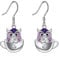 Owl Drop Earrings for Women 925 Sterling Silver Teacup Dangle Earrings for Girls Owl Jewellery Gift