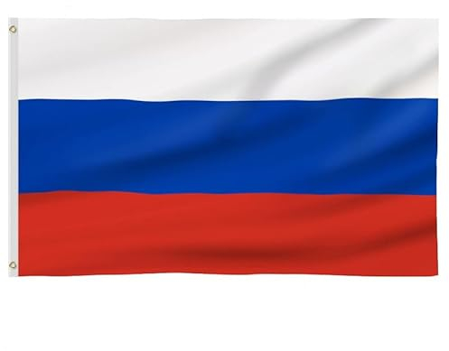 Drapeau de la Fédération de Russie 150X90cm - 2 Œillets en Métal, Couleurs Vives - Pour Événements Sportifs, Fêtes, Défilés