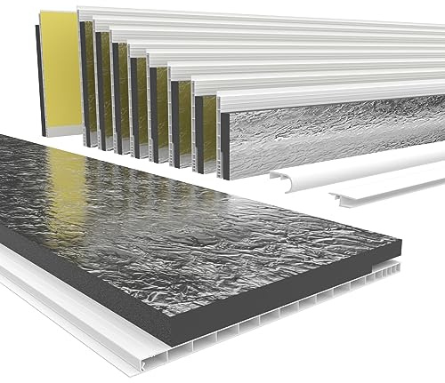 HEXIM PVC Rollladenkastendeckel mit Dämmung Länge: 1000-2000mm, Breite: 120-320mm, Revisionsklappe Rolladendeckel Rollladen nachrüsten Deckel Klappe (280mm x 1,2 Meter)