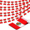Peru String Flag Pennant Banner, Small Mini Peruanische Flaggen Bunting Banner, National Country Decoration for School, Party, Sports Events, Patriotic Festival, 33 Feet 30 Flags