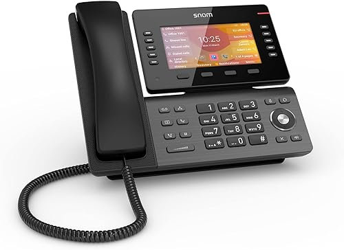 Snom D865 IP Telefon, SIP Tischtelefon, 5 IPS-Farbdisplay 1280 x 720 Pixel, 12 SIP-Identitäten, 10 Programmierbare Funktionstasten, WiFi NFC, Bluetooth, 3 Jahre Herstellergarantie, Schwarz, 00004536