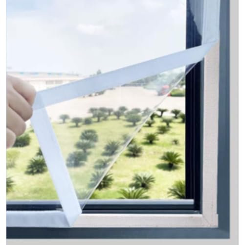 Xrdbfd Innen Thermo Cover Fenster-isolierfolie, Kälteschutzfolie Fenster, Isolierfolie Fenster Wärmeschutz, Thermofolie, Transparente Fensterfolie, Anpassbar,WxH-80x120cm/31 * 47in