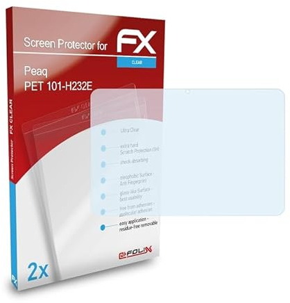 atFoliX Schutzfolie kompatibel mit Peaq PET 101-H232E Folie, ultraklare FX Displayschutzfolie (2X)