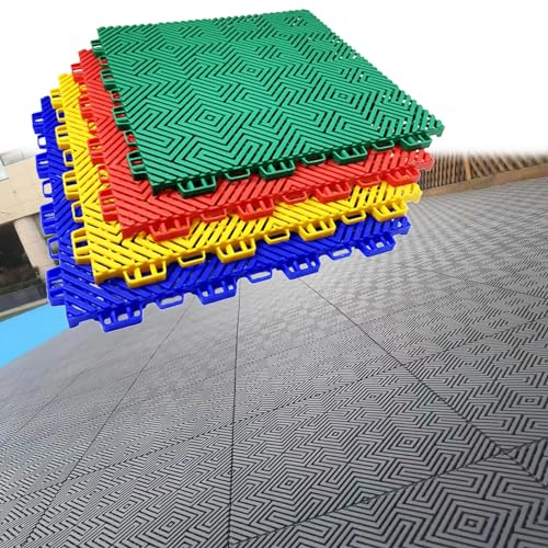 Interlocking Floor Tiles Basketball Kacheln Für Das Spielzimmer, 30,5 CM Modular Garage Fliese Interlocking Farbe Puzzle Anti-Rutsch Bodenmatte, Zusammensteckbarer Bodenbelag Für Terrasse, Hinterhof (