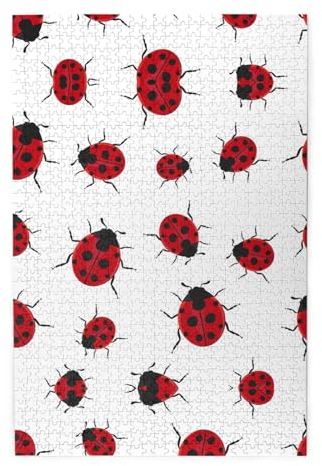 Ladybug Print Premium Holzpuzzle - 1000 Teile - Plastikbox Verpackung