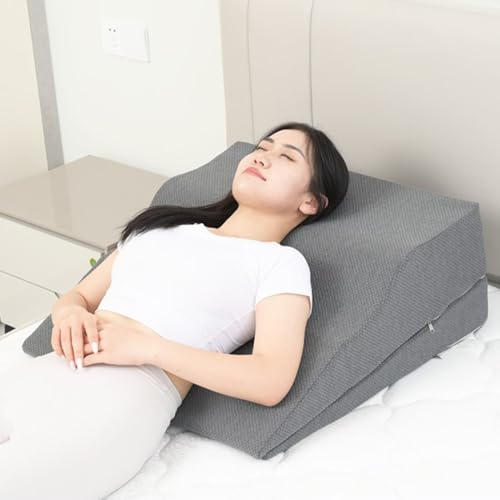 keilkissen bett keilkissen bett kopfteil 10 Zoll hohes Hochbettkissen für Seitenschläfer, dreieckiges Keilkissen mit Erhöhungskissen für Schmerzen im unteren Rücken, Säurereflux, Sodbrennen, Allergien