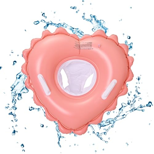 Bouée Bébé, Coeur Anneau de Natation pour Bébé Animal avec Siège, Flotteur de Piscine Gonflable pour Bébé Jouets Aquatiques été, Bouée Piscine Gonflable pour Enfants Entraînement à Natation (Rose)