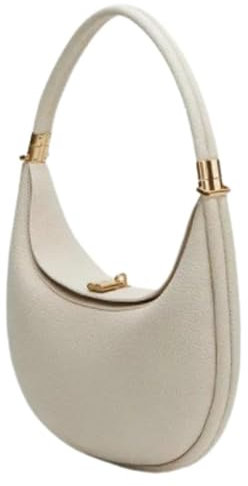 Borsa a tracolla a mezzaluna a spalla media, borsa a tracolla a mezzaluna, borse hobo eleganti borse tote borsa, bianco, Small