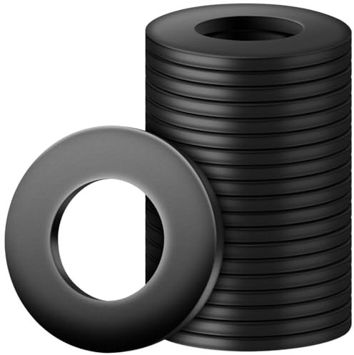 FOMGIIN Arandelas Planas M8 x 16 mm, 50 Piezas Arandelas Negras Metalicas Espaciadoras de Acero al Carbono, Arandelas Metálicas Tóricas Negro Arandela Plana Grande para Tornillos Sujetadores