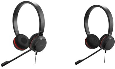 Jabra 14401-21 Evolve 30 UC Stereo Headset – Unified Communications Headphones for VoIP Softphone & Evolve 20 Stereo Headset – Microsoft Certified Headphones for VoIP Softphone