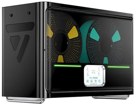 Filament-Trockenbox für 3D-Drucker, Drucker-Dehydrator mit Vier Spulen, Design mit DREI Lüftern, PEC-Heizung, großer Touchscreen, geeignet zur Aufbewahrung von Wärmedämmzubehör