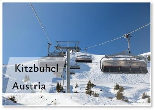 Der Sessellift am Bergskigebiet Kitzbühel, Österreich, Kühlschrankmagnet