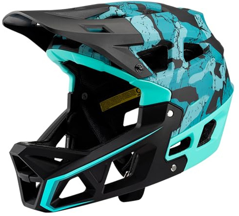 Casque de VTT intégral, Casque de VTT de Descente pour Adulte, pour Homme/Femme, avec visière et Plus de 31 aérations, Taille L pour Tour de tête de 59 à 61 cm, Doublure Amovible
